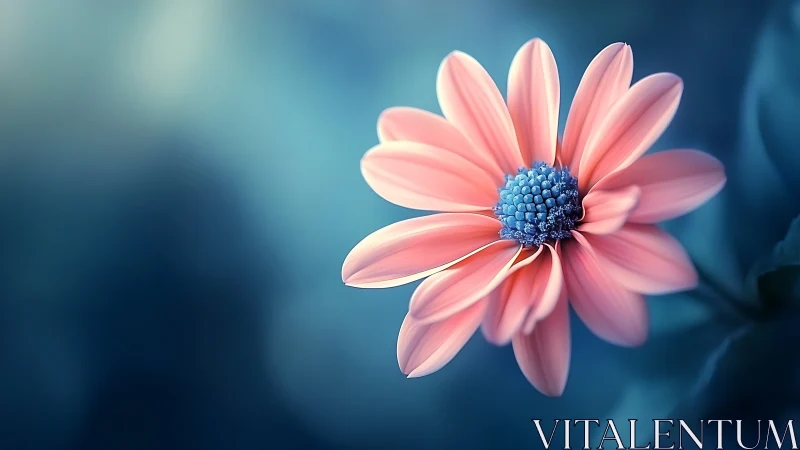 Pink Daisy Dreams Against Turquoise Haze.