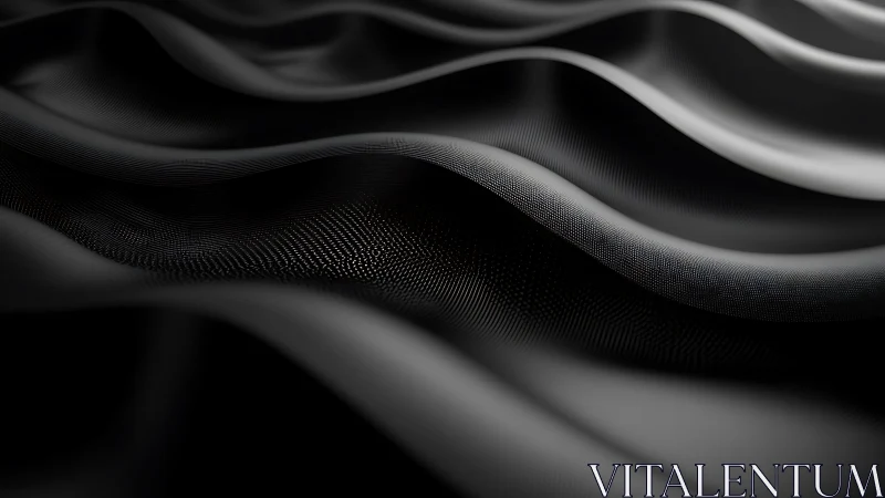 Black metallic waves with smooth flowing abstract texture.