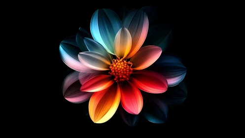 A Luminous Bloom: Nature's Rainbow Masterpiece Glowing.
