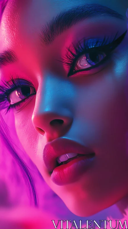 Neon siren close‑up bathed in electric magenta and cyan light.