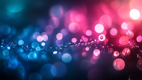 Neon dewline drifts through cosmic bokeh in electric hush.