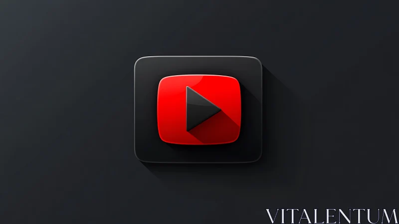 Play button icon on dark background with gradient shadow effect.