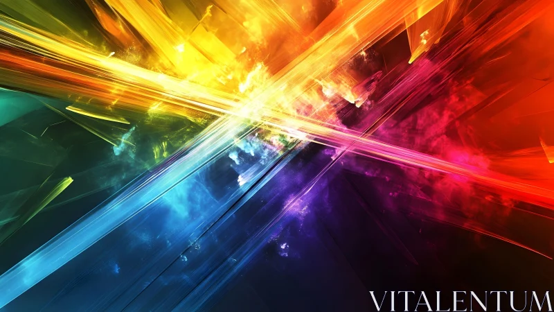 Vibrant Abstract Light Beams in Dynamic Digital Art Style.