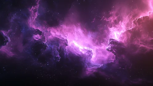 Nebular Rift Composition in Vivid Magenta Luminosity Field.