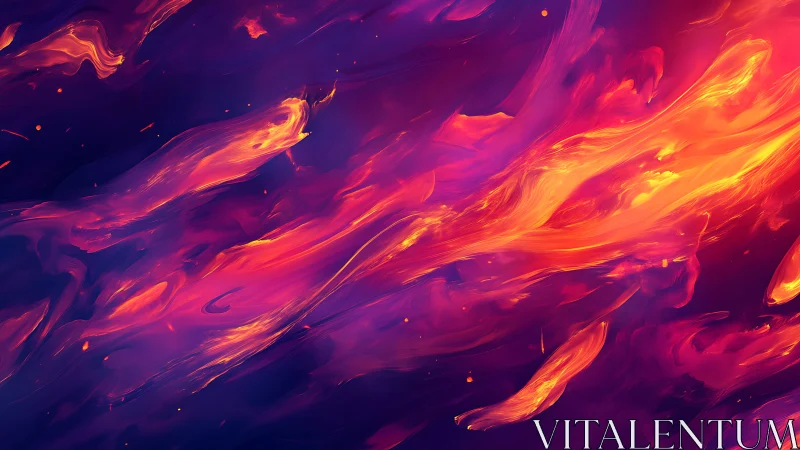 Kinetic Fire Energy Flow: Abstract Liquid Motion Study.