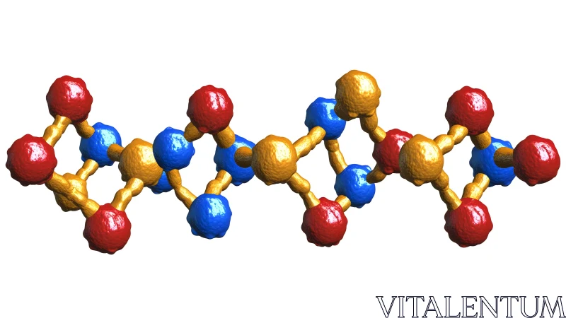 3D Molecular Structure of Polysaccharide Chain in Scientific Style.
