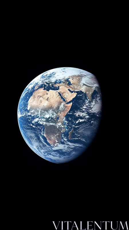 Earth viewed from space reveals illuminated African continent