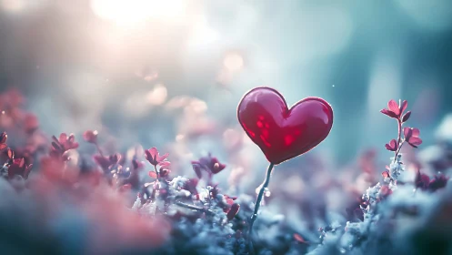 Heart-Shaped Bloom in the Snow.
