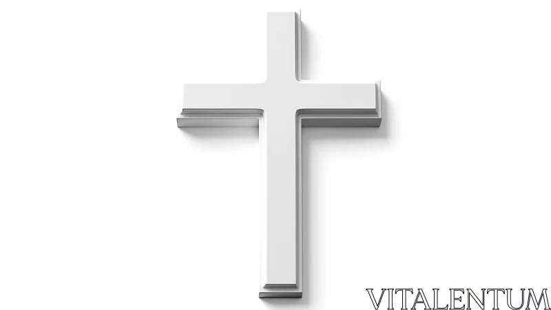 Quiet white cross design rests in soft, peaceful light