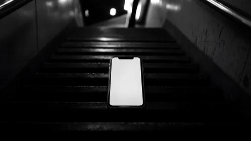 Smartphone Luminescence in Urban Darkness: High Contrast Subway Architectural Study.