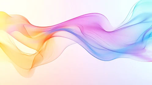 Multicolor fluid wave structure on pale gradient background.