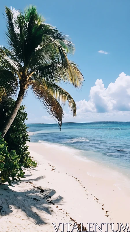 Tropical Paradise Beckons: Palm-Fringed Beach Symphony.