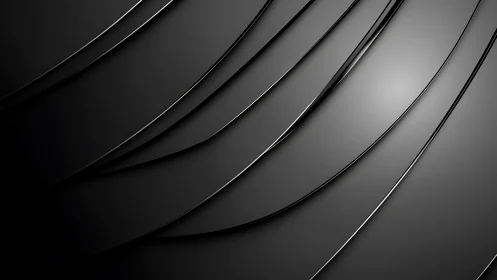 Curved black metallic lines on smooth dark gradient background.