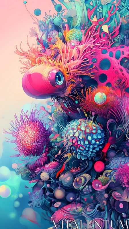 Psychedelic coral organism rendered as dense biomorphic cluster