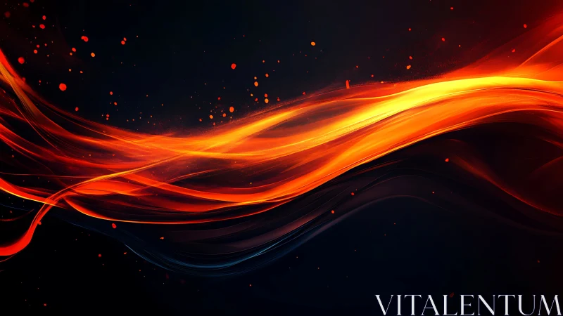 Glowing waves of fire dancing across darkness.