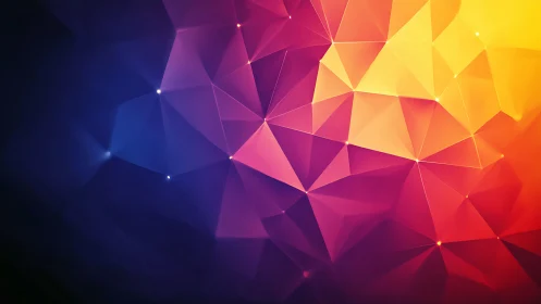 Radiant geometric sunset drifting into deep nightfall.