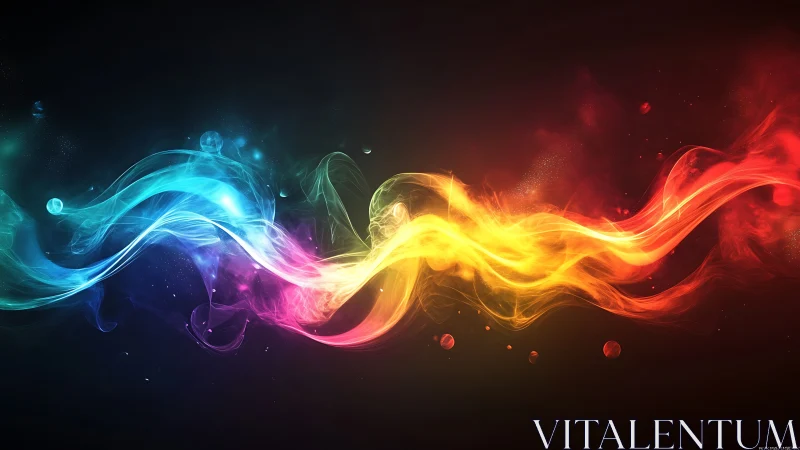 Prismatic energy river curling through a cosmic midnight void.