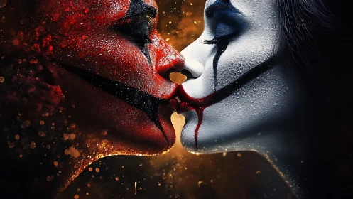 Two Souls Connect in Glowing Passion and Light