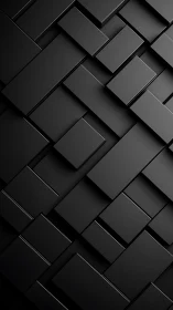 Layered black rectangles create sleek geometric depth.