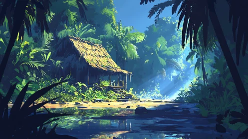 Tropical Sanctuary: A Hidden Jungle Refuge by Water