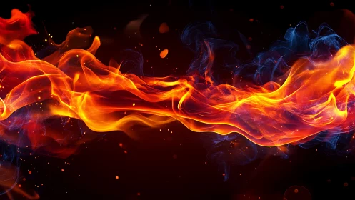 Fluid Volumetric Fire Flow: Laminar Flame Dynamics with Chromatic Separation