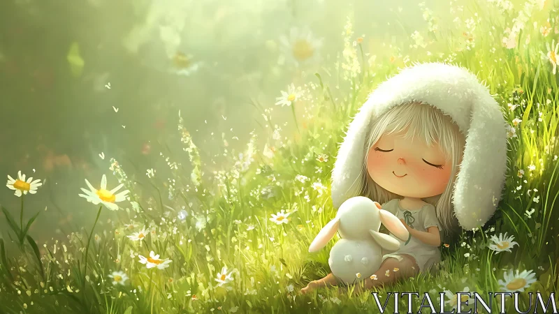 Soft afternoon nap where a bunny-eared child finds calm