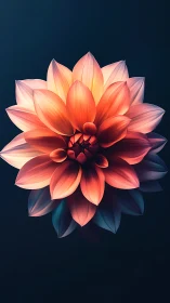 Layered dahlia bloom with gradient coloring against dark background