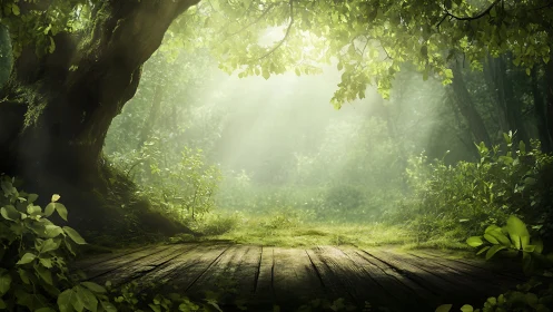 Sunlit Forest Path Welcomes You into Nature's Peaceful Embrace