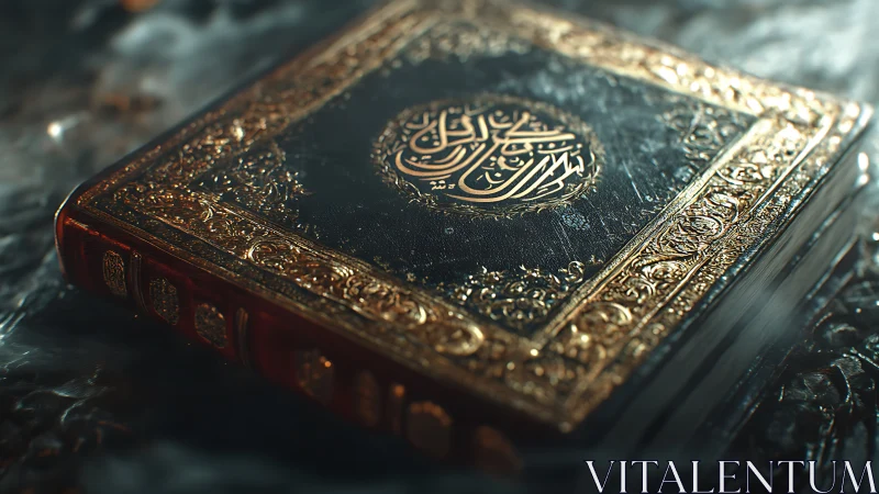 Image shows ornate book cover with embossed metallic detailing