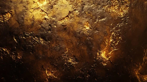 Abstract golden textured surface with glowing highlights, modern art.