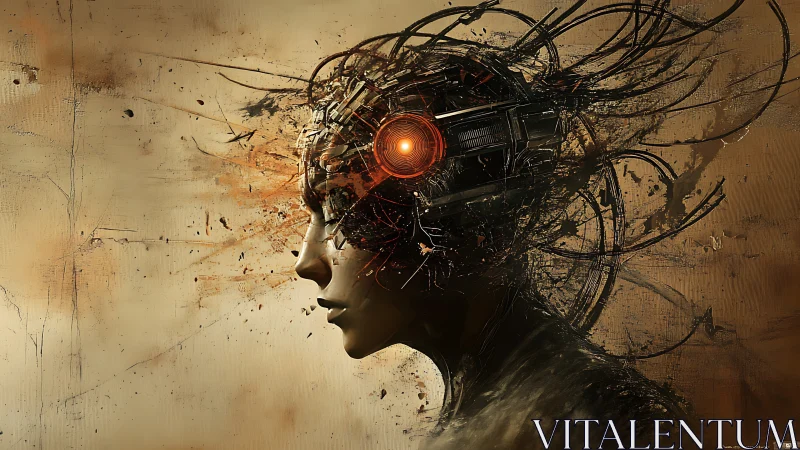 Cybernetic profile shows human-machine mind convergence in chaos.