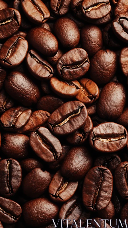 Close-up roast coffee beans with rich brown surfaces.