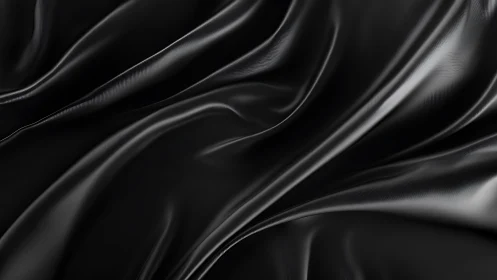 Black satin folds flow in a moody abstract luxury wave