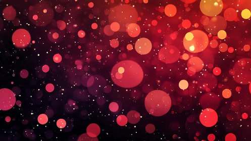 Vibrant Red and Orange Bokeh Light Abstract Background Design.