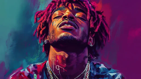 Vibrant digital portrait captures euphoric musical release