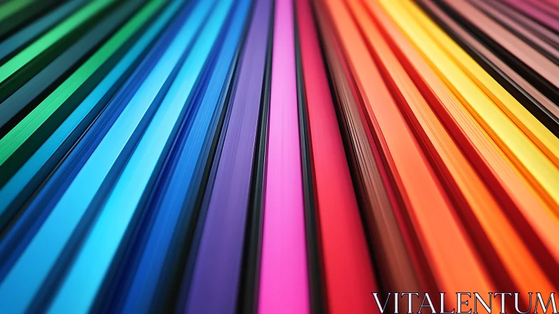 Parallel color bands form converging diagonal lines across frame