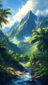 Emerald peaks breathe mist above a secret jungle river