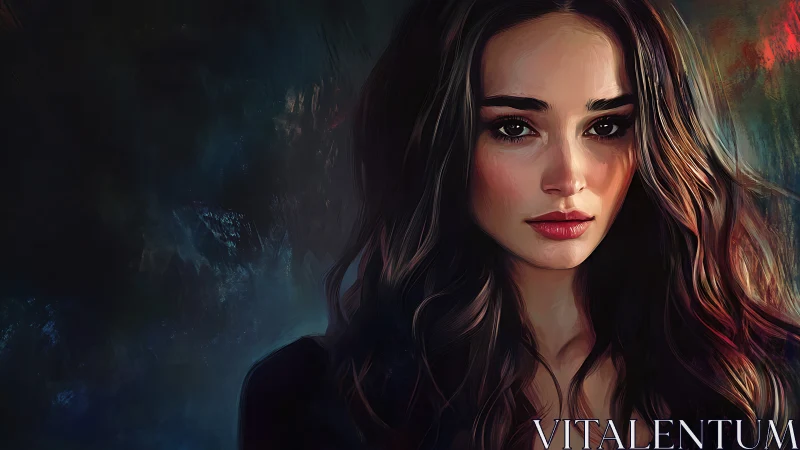 Digital painting portrait with dramatic chiaroscuro lighting.