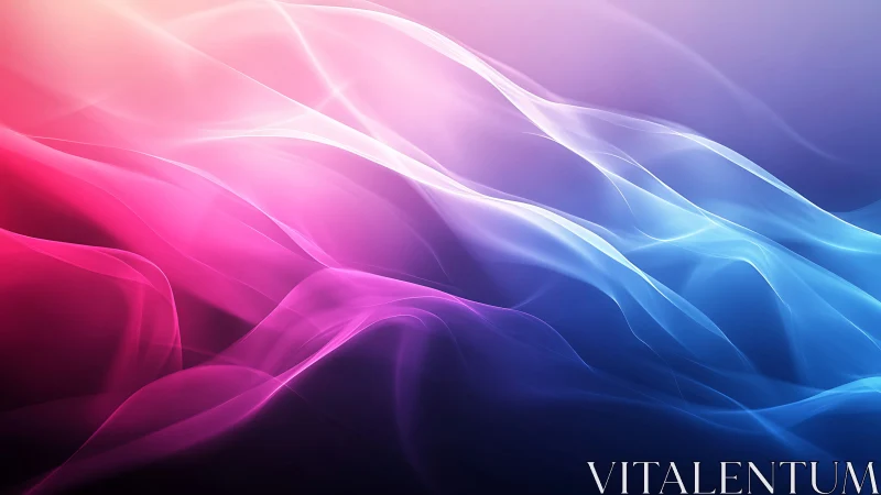 Silken neon waves drift across a twilight digital horizon