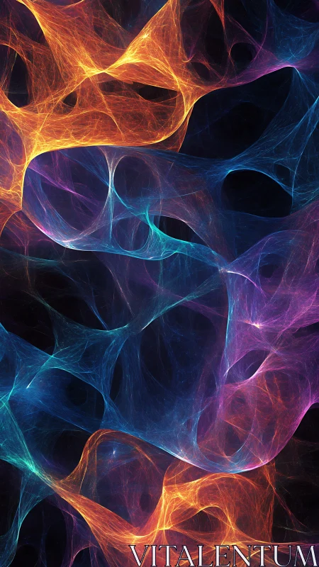 Colorful fractal light filaments form layered translucent webs