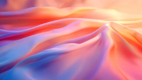 Gradient silk folds glow with soft pastel sunset light