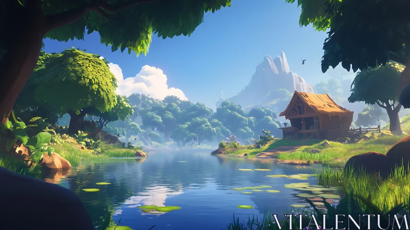 Tranquil Valley Where Mountain Peaks Frame a Storybook Sanctuary