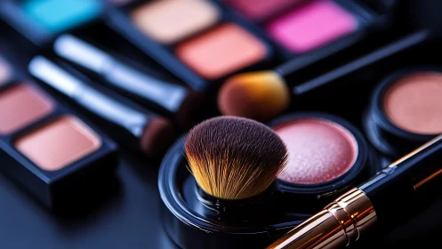 Soft color stories with makeup brushes and glowing pans.