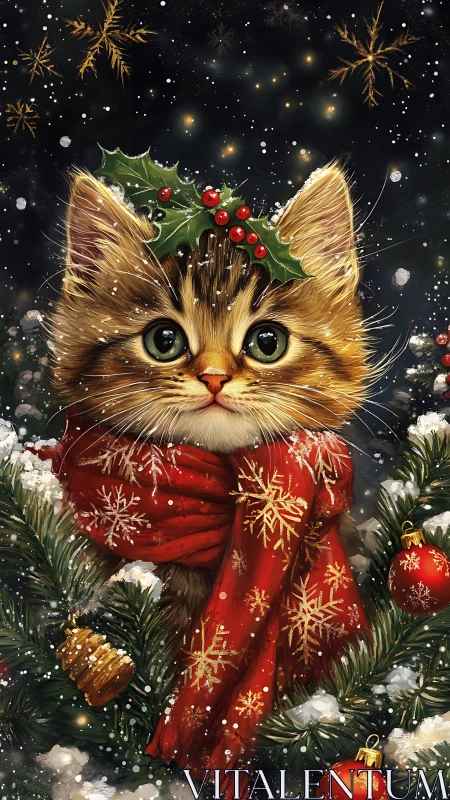 Snowflake-eyed Christmas kitten quietly invents winter magic