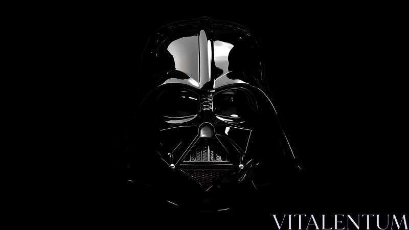 3D-rendered black helmet portrait with cinematic low-key lighting.