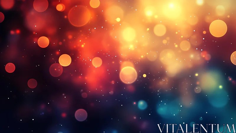 Vibrant bokeh light abstract background with warm glowing colors.