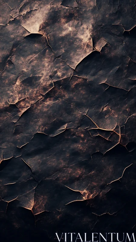 Charred stone skin with ember veins quietly pulsing light.