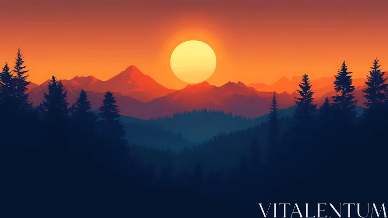 Solar-lit alpine ridge renders atmospheric depth and gradients