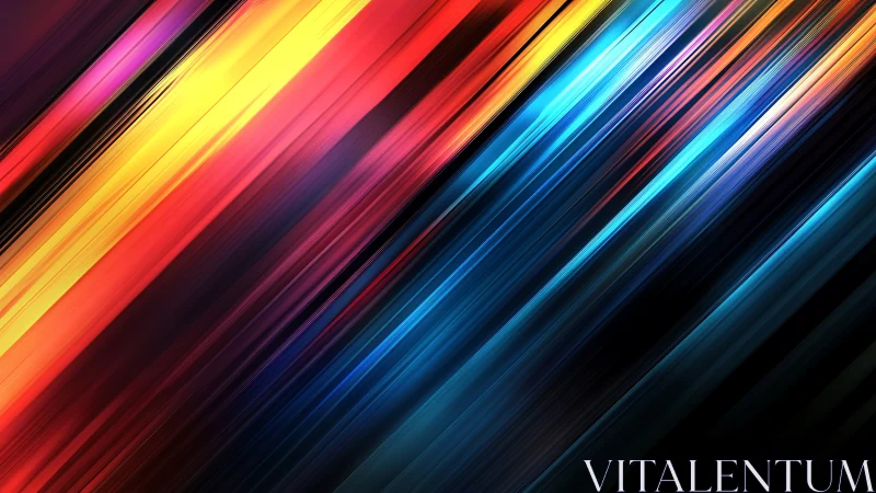 Racing bands of glowing color streak across a vibrant sky