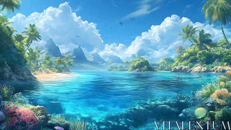 Tropical Paradise: A Serene Island Lagoon Waiting to Be Explored.